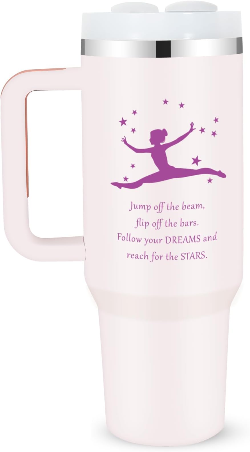 AETHER Gymnastics Water Bottle for Girls Women, Large Capacity Tumbler for Gymnastics Lovers, Gymnasts Stuff Accessories for Coach Teachers Stainless Steel Cup Travel Mug for Birthday Graduation Gifts