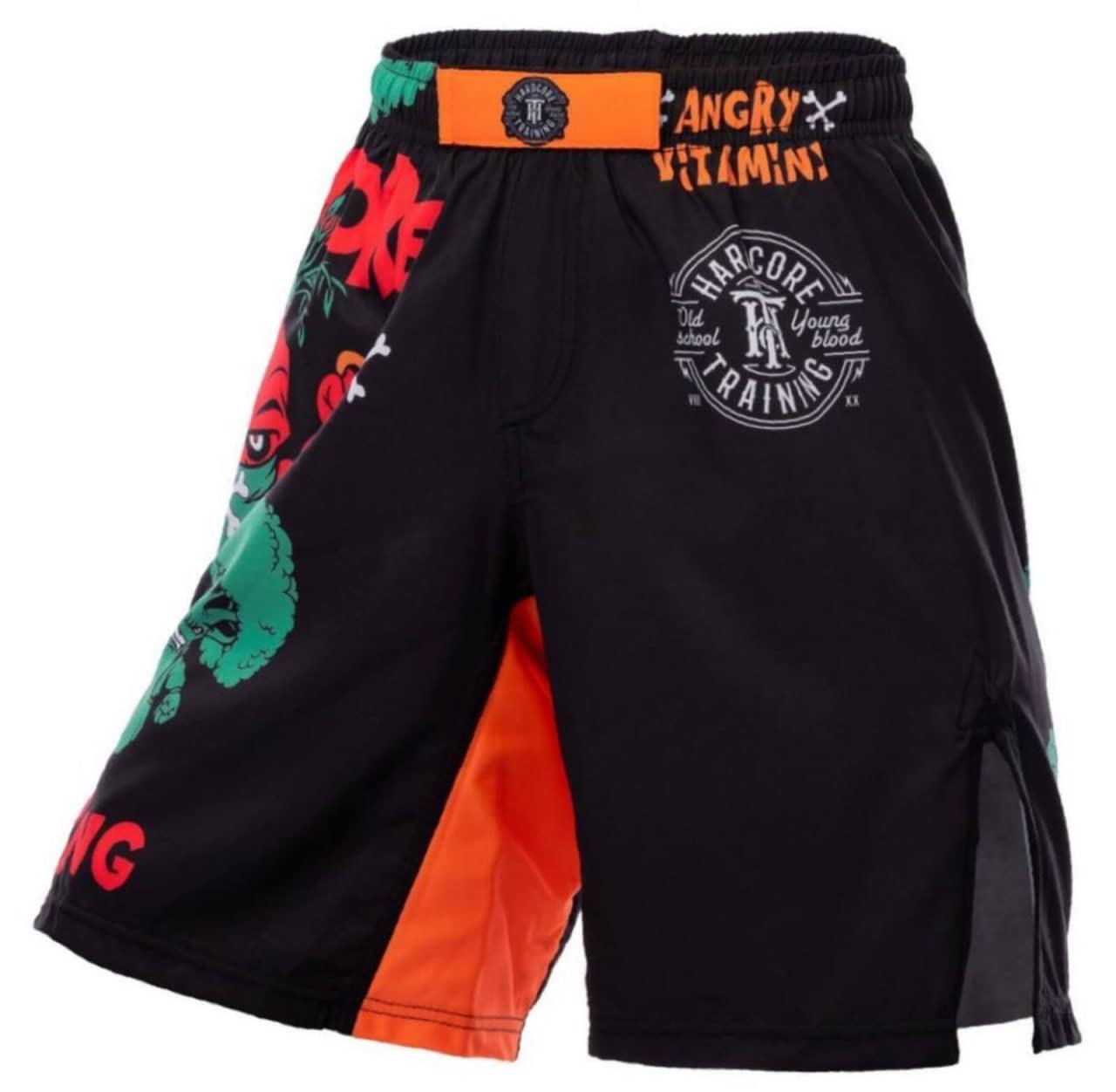 Hardcore Training Angry Vitamins Multicoloured Kids Boxing Shorts Kurze Hose Kinder Boxen Fitness Kampfsport Muay Thai