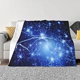 POEZJZW Manta de franela con patrón de células neuronales de 50 x 40 pulgadas, manta de felpa súper suave para sofá, cama, sofá, campamento y viajes