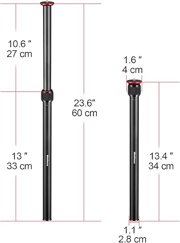 Miniatura 7 de MINIFOCUS Extensión de trípode de 2 secciones y trípode de cámara compacta