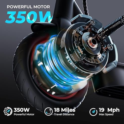 Image of iScooter Electric Scooter Adults, 18 /15 /12 Miles Long Range,22 /19 /18 Mph Top Speed, Commuting Electric Scooter with Cruise Control, Double Braking Systems Escooter for Adults and Teens