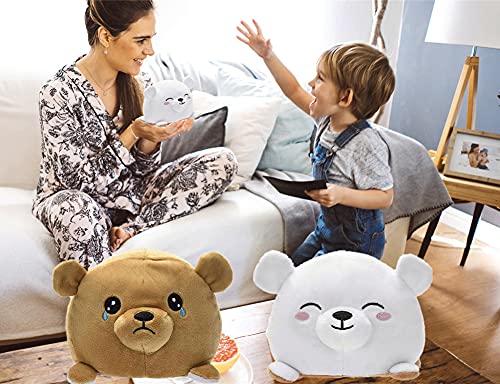 Pohthe Reversible Plushie Bear Stuffed Animal Reversible Mood Plush Double-Sided Flip Show Your Mood! #TOP1