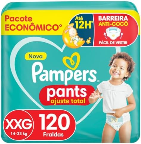 Fralda Pampers Pants Ajuste Total Tamanho XXG, Fácil de Vestir, 1...
