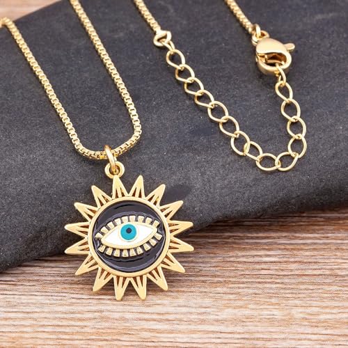 Collier argent 925 mauvais œil cœur or, bijou de prestige - 3
