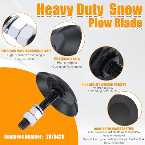 Podoy Sapato de skid para serviço pesado com lâmina de neve compatível com Polaris 2873423 Ranger Ra