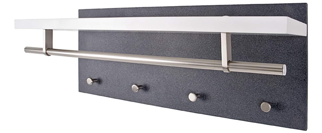 Garderobe murale en mdf laqué anthracite-blanc - dim : l70 x p 25 x h23 cm Garderobe murale en mdf laqué anthracite-blanc - dim : l70 x p 25 x h23 cm