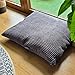 4L Textil Molly Hundekissen flauschig Cord Hundebett Grosse Hunde mit Bezug und Reißverschluss kuscheliges Hundekissen waschbar (100x80 cm, Graphit(Stripes))