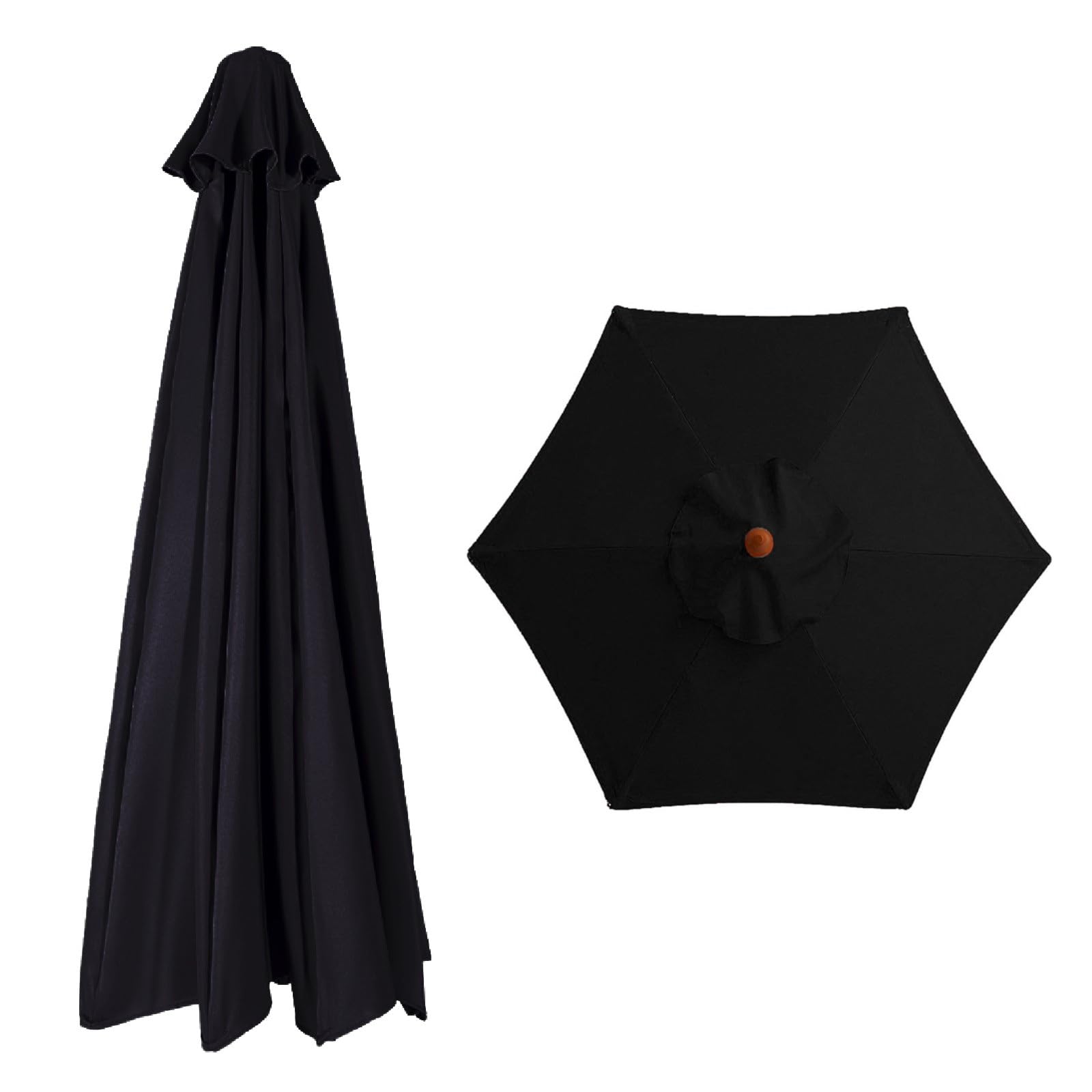 Janeepoch Parasol Replacement Cover 2/2.7/3.0m – Cantilever Hanging Parasol Umbrella for Outdoor, Garden, Patio, 6/8 Ribs Terrace Replacement Parasol Cover (Canopy Only)(Color:Black,Size:2m 6 ribs)