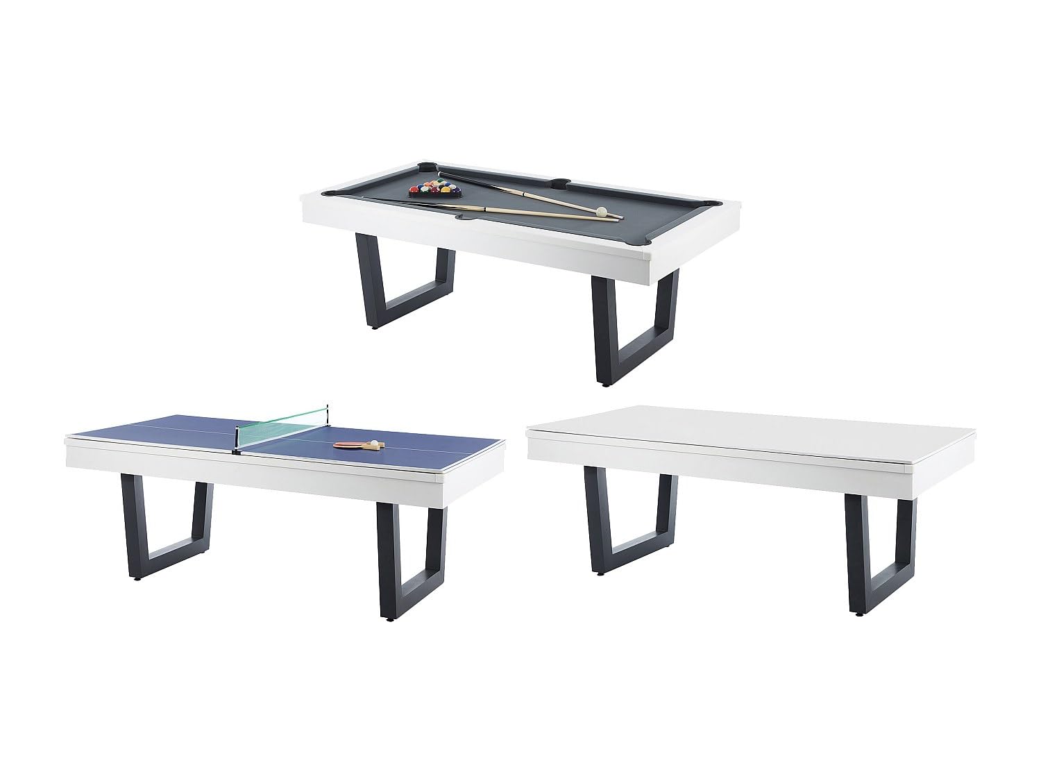 Vente-unique - Table Transformable : Billard & ping-Pong