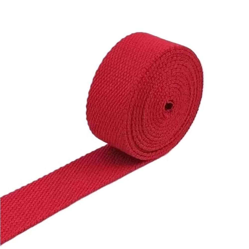 Cinta trenzada de algodón rojo de 50mm con acabado resistente de 2mm 6