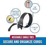 Velcro Brand Reusable Cable Ties, Practical Tech Gifts for Men, 100 Pack 6 Inch Cable Management Ties for Electronics and Desk Organization, Black