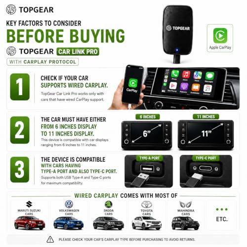 Image of TOPGEAR Ai Box for CP | Carlink | Android Converter | Picasso | Smart Car Media Box | for Wired Carplay Cars Only | 16GB Storage | Plug & Play CP Protocol Adapter | Upgrade Your Car Infotainment