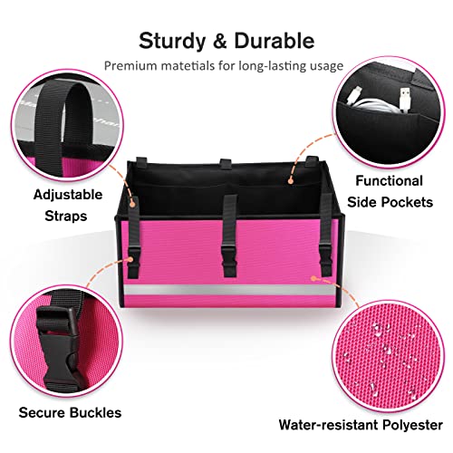 Finpac Under Seat Rollator Bag, Large Organizer Caddy For 4-Wheel Rollator Walker Or Bariatric Walker, Storage Accessory Pouch Basket For Daily Essentials, Medication Care, Women Men Seniors (Magenta) #TOP2
