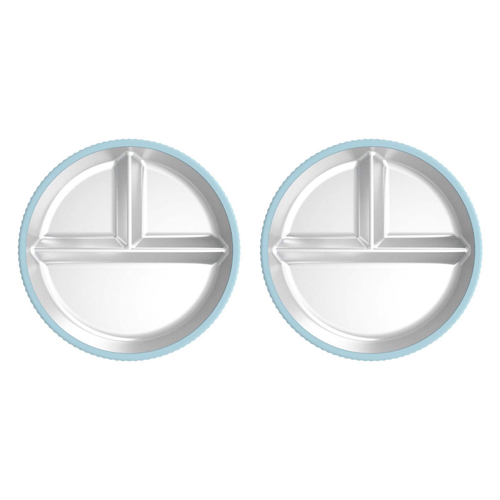 MALSSE Sturdy Nonrust Steel Plates Feature Nonslip Silicone Pad Thermal Protections for Daily Meals Snacks Multipurpose Silicone Suction Plate