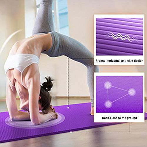 Tapete de Yoga de Espessamento Extra de 10mm (NBR) | Tapete de treino antiderrapante durável com alç