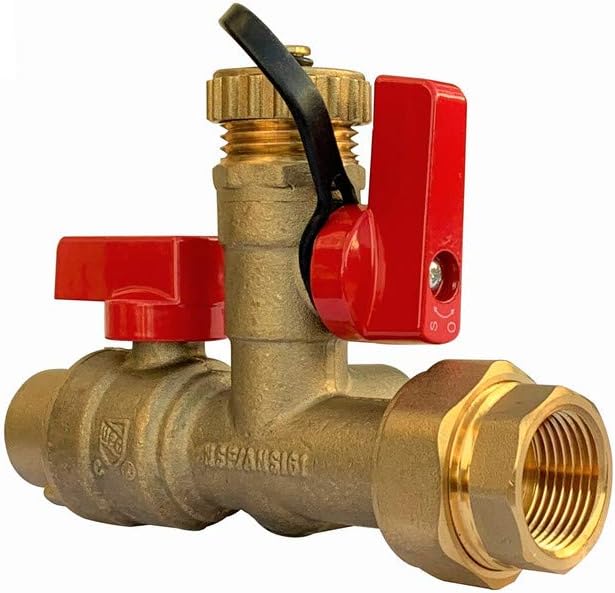 1 inch Tankless Water Heater Service Valve Kit w/Pressure Relief Valve, Clean Brass Construction. 1'' Isolation Valve Kit for Tankless Water Heater