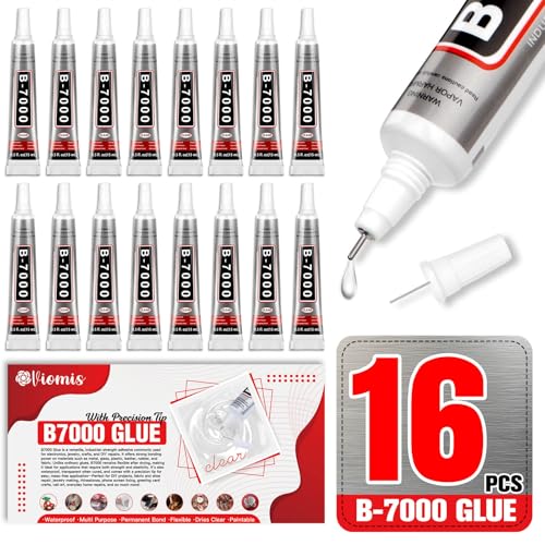 16 PCS 15ml B7000 Glue Clear with Precision Tip Rhinestone Glue for Nail Craft Glues Jewelry Glues Jewelry Making Nail Art DIY Makeup Shoes