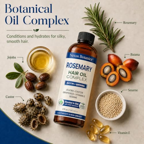 Nexon Botanics Rosemary Oil with Biotin & Batana – 6 fl oz Scalp & Hair Treatment — view 4