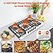 30 Inch Gas Cooktop, TOPWISH Gas Stove Top with 5 High Efficiency SABAF Burners, 41400 BTU, NG/LPG Convertible 304 Stainless Steel Built-in Propane Stovetop with Thermocouple Protection, 120V AC