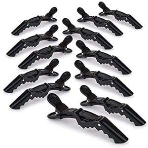 Deke Home Women styling hairclip – 12 pcs professional alligator plastic hair sectioning clips – Durable alligator hair clip with nonslip grip & wide gator big teeth for easy styling thick/thin