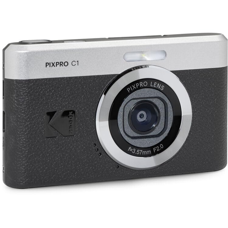 Kodak PIXPRO C1 Compact Digital Camera (Black), 13MP Point and Shoot Camera for Selfies, Travel, Vlogging and Everyday Photos (C1-BK) + 32GB Card + Camera Bag + Cleaning Kit (7pc Bundle) - image 3