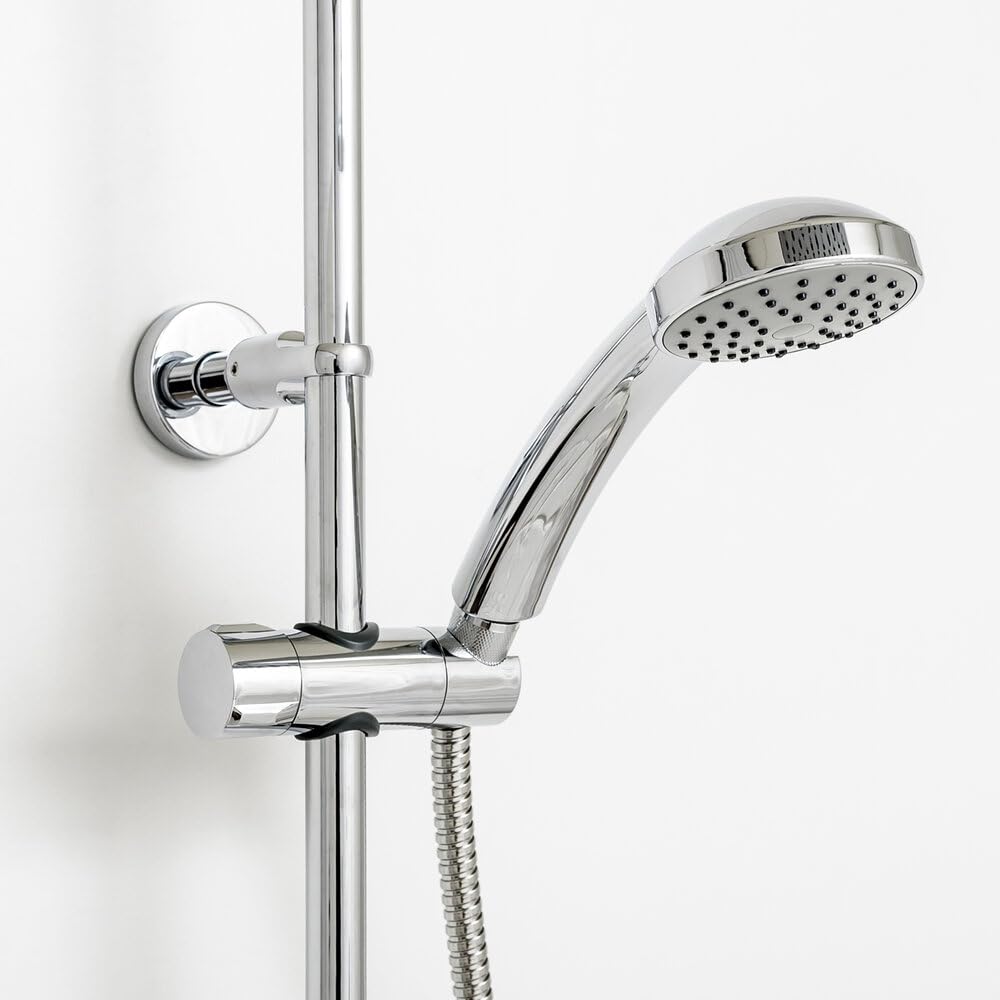 Clever Panam Evo Xtreme 61022 | Columna de Ducha Monomando con Rociador Ø200 mm y Teleducha | Sistema Cold Open y EcoNature | Cromado