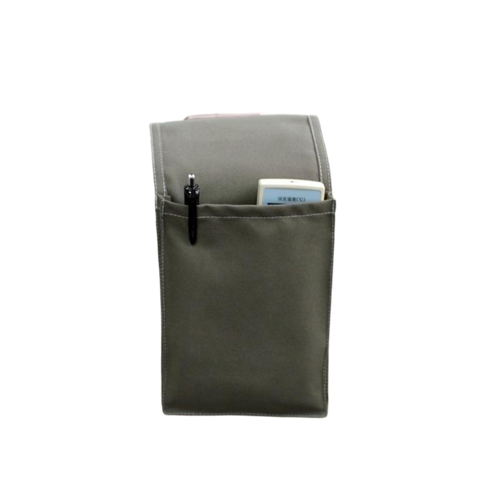 BDFJEDS Couch Armrest Organizer Cotton Linen Bedside Storage Bag Organizer Bed Desk Sofa TV Remote Control Hanging Holder Pockets(Grey)