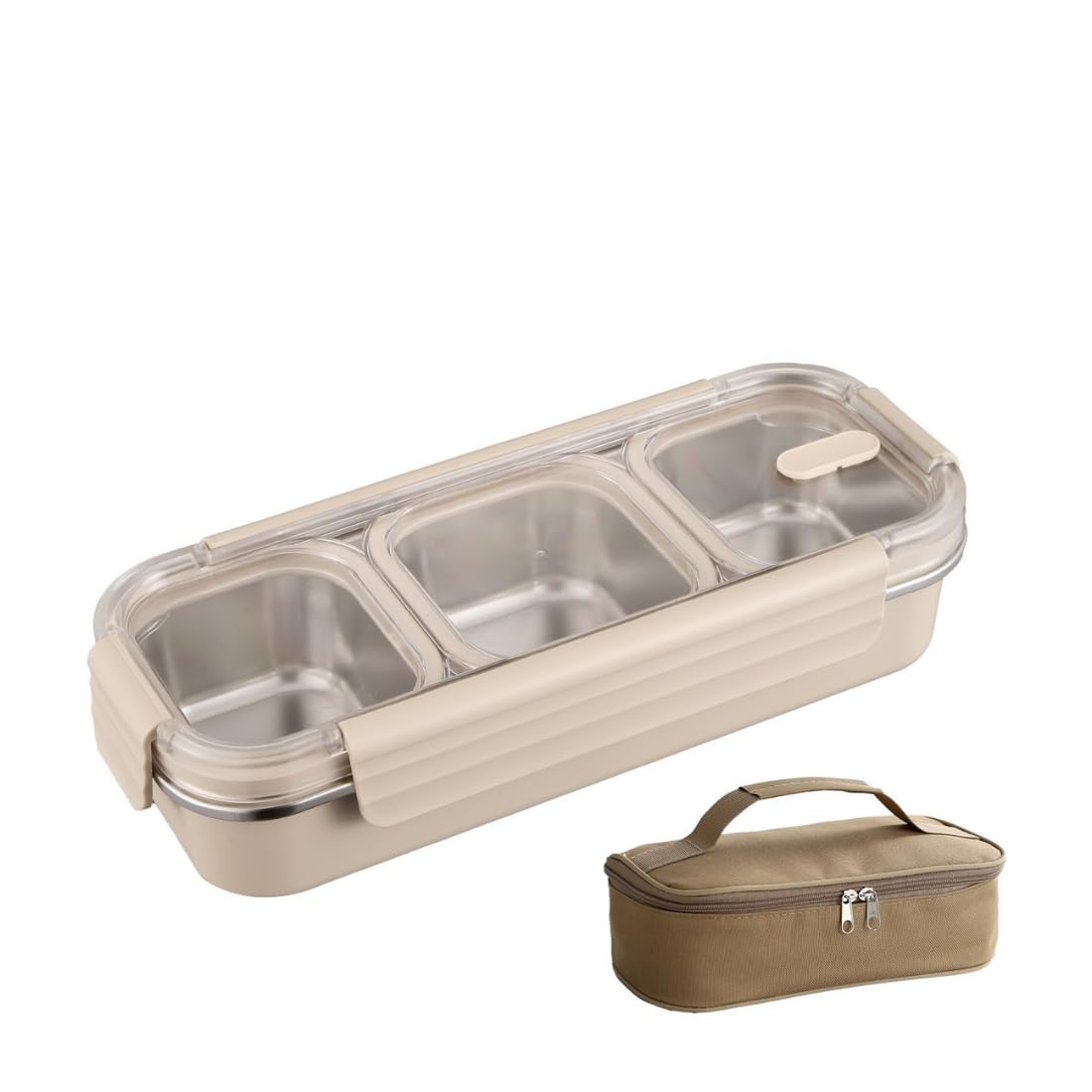 304 Stainless Steel Lunch Box for Office & School, 3 Compartment Leakproof Bento Lunch Box 700ml with Insulated Bag, Microwave Safe Tiffin Box for Kids, Women & Men 304 Stainless Steel Lunch Box for Office & School, 3 Compartment Leakproof Bento Lunch Box 700ml with Insulated Bag, Microwave Safe Tiffin Box for Kids, Women & Men