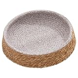 BAZEITFLOW Cama Rattan para Gatos y Perros Cuna Redonda Tejida Cojín Suave para Descanso Interior y Exterior Nido Transpirable para Mascotas Pequeñas Diseño Ligero y Fácil De Mover