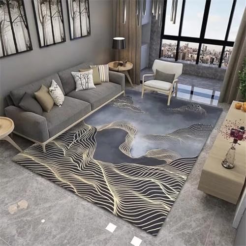 Alfombra de salón grigio 60x90cm rectangular y antideslizante 2