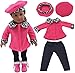 GIVBRO Vestiti per bambole per 46cm/18in Bambola Bambola Dress Up Abiti - Cappotto Cappotto Pantaloni Accessori Costume 3pcs/Set (#C)