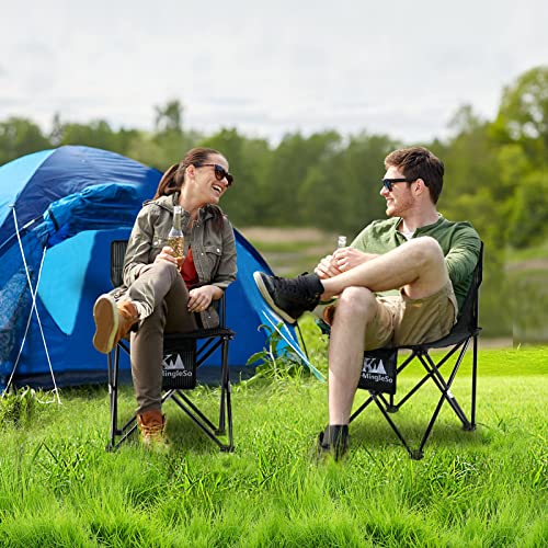 K-Mingleso Upgraded Camping Chair With Front And Large Back Pocket, Ultralight Portable Folding Chair For Fishing, Bbq, Beach, Travel, Picnic, Backpacking, Lawn Chairs, Hold Up To 330Lbs #TOP1