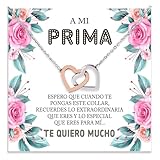 Bramart Collar Mujer A mi Prima Idea regalo para ella Acabado en Plata, Oro Joya Cumpleaños Ideas Regalos Colgante - Estuche con DEDICATORIA incluido (Collar Prima)