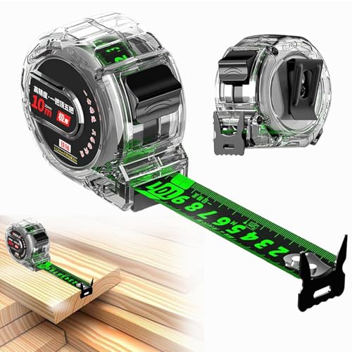 Stainless Steel Tape Measure with Fluorescent 10M*25MM Waterproof Tape Measure, Thicken Ruler Tape with Rust and Corrosion Resistant Stainless Steel for Industrial and Home 1 Stainless Steel Tape Measure with Fluorescent 10M*25MM Waterproof Tape Measure, Thicken Ruler Tape with Rust and Corrosion Resistant Stainless Steel for Industrial and Home