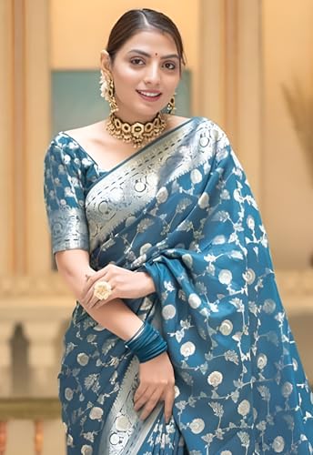 Image of Yashika Women's Pure Kanjivaram Silk Saree Soft Banarasi Style Wedding With Blouse Piece | Saree For Women | New Sari