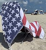 Lux Oversized Absorbent Cotton Beach Towel W/Hidden Zipper Pocket 100% Natural Turkish Cotton XL -...