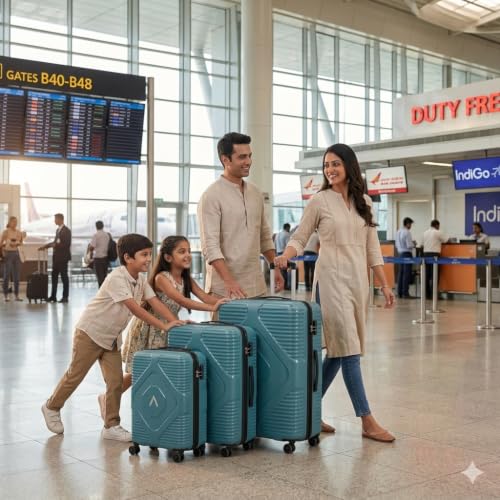 Image of Aristocrat Set of 3 Pc Cabin 55cm(Small) Check-in 66cm(Medium) Check-in 76cm(Large) 8 Wheels,Anti Theft Zipper, Combination Lock | 3-Year Warranty