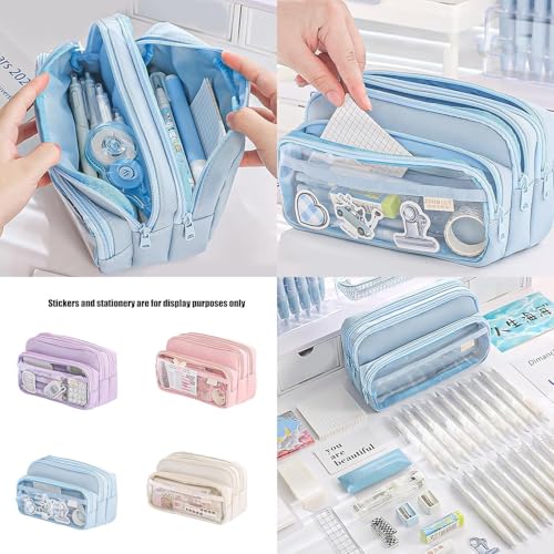 Image of Storio Pencil Box Pouch for School Kids Girls & Boys Aesthetic | Cute Stationary Compass Box Case Organiser - (Colors as per Availability)