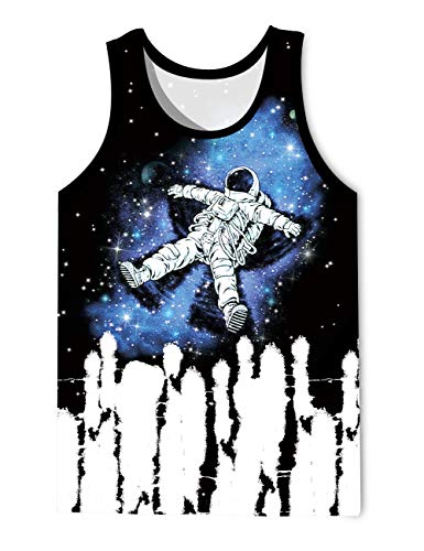 LAIDIPAS Camiseta sin mangas, Camisetas de Tirantes, Camisetas Tirantes para Hombre con Impresión 3D, Divertida, Unisex, Sin Mangas - Multi Color - Large