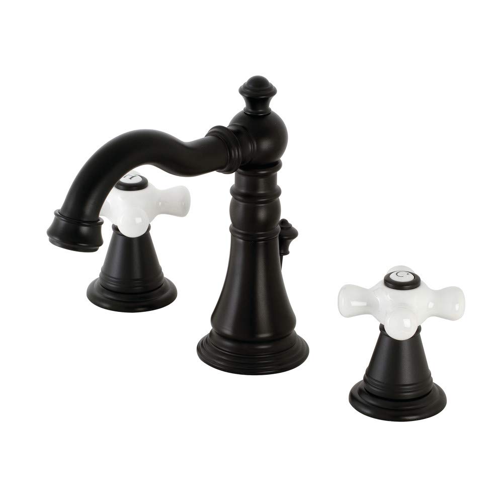 Robinet de salle de bain noir mat anti-traces Kingston Brass style classique 3 trous