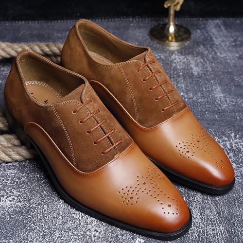 Image of LOUIS STITCH Men's Formal Shoes | Handcrafted European Leather Brogues | Lace-Up Style for Business, Formal (LSEUBGSU)