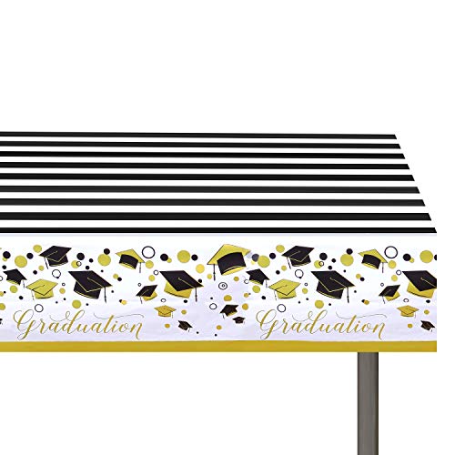 Graduation Party Supplies 2020 Disposable Tablecloth Waterproof Plastic Rectangle Tablecover for College High School Graduation Decoration