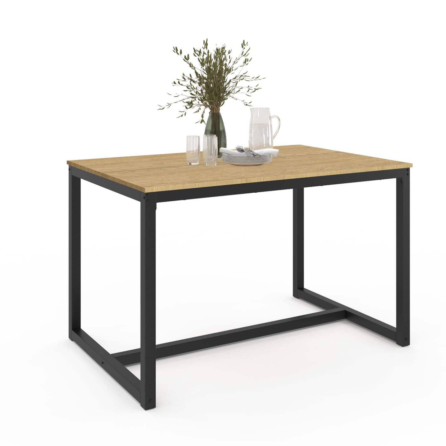IDMarket - Mesa de comedor rectangular Detroit 6 personas diseño industrial 120 cm