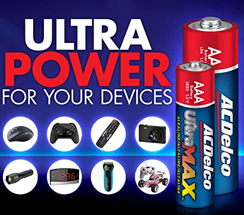 Acdelco Ultramax Aa And Aaa Batteries, 40-Count Combo Pack, 20-Count Each, Alkaline Battery With Advanced Technology, 10-Year Shelf Life, Recloseable Packaging #TOP2