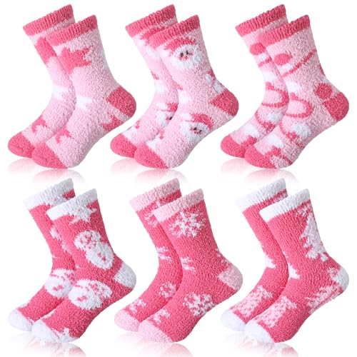 Chaussettes de Noël roses pour des soirées d'hiver cocooning au coin du feu