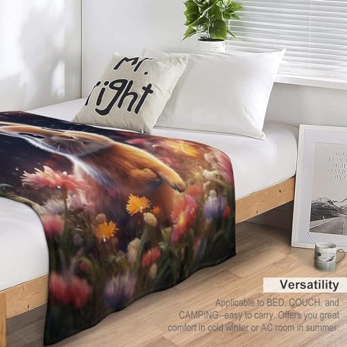 Couverture flannel lapin chaud contre le froid sur votre chaise