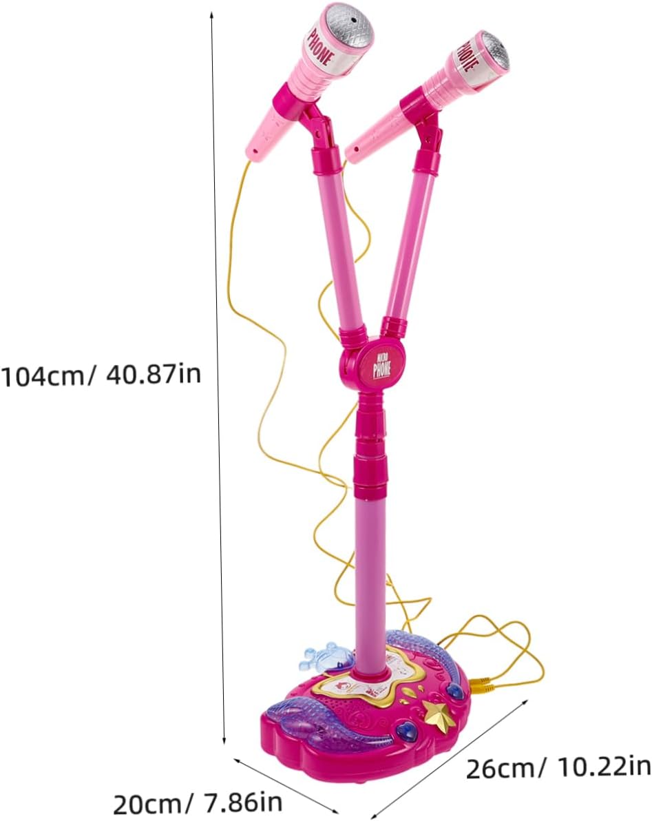 Dual Microphone Boy Girl Karaoke Machine with Stand Mini for Toddlers and Boy Girl Portable Karaoke Phonograph for Girls and Boys Early Education Music Toy