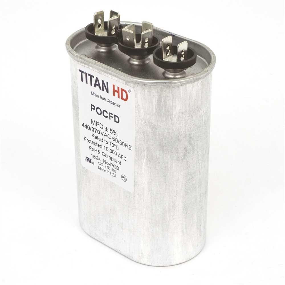 Titan HD POCFD405A Heavy Duty Oval Run Capacitor 40+5 MFD, 440/370 VAC American Made