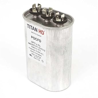 POCFD405A Heavy Duty Oval Run Capacitor 40+5 MFD, 440/370 VAC American Made