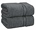 Cotton Craft - 2 Pack Ultra Soft Oversized Extra Large Bath Sheet 35x70 Charcoal - Weighs 33 Ounces - 100% Pure Ringspun Cotton - Luxurious Rayon Trim, Ideal for Everyday use - Easy Care Machine wash